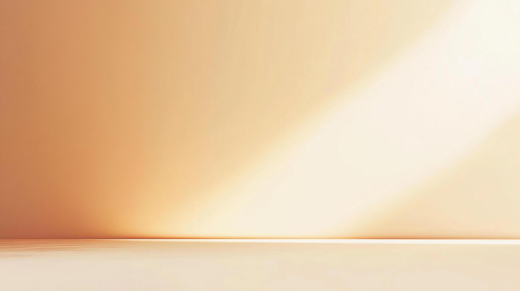 Warm, inviting room with soft sunlight streaming diagonally across the wall and a gentle transition from wall to floor. Space for text. photo