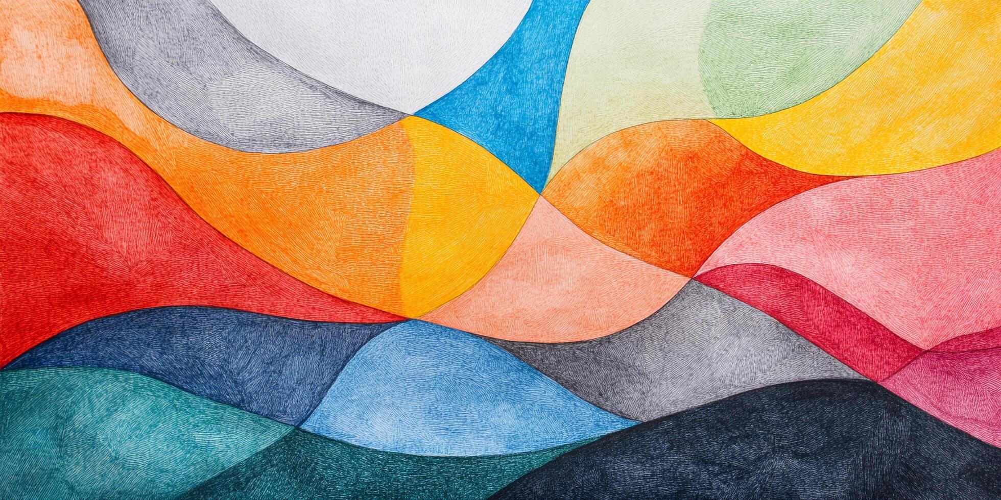 Abstract art with flowing color forms a harmonious and eye-catching design. A vibrant watercolor painting creates an organic aesthetic. photo