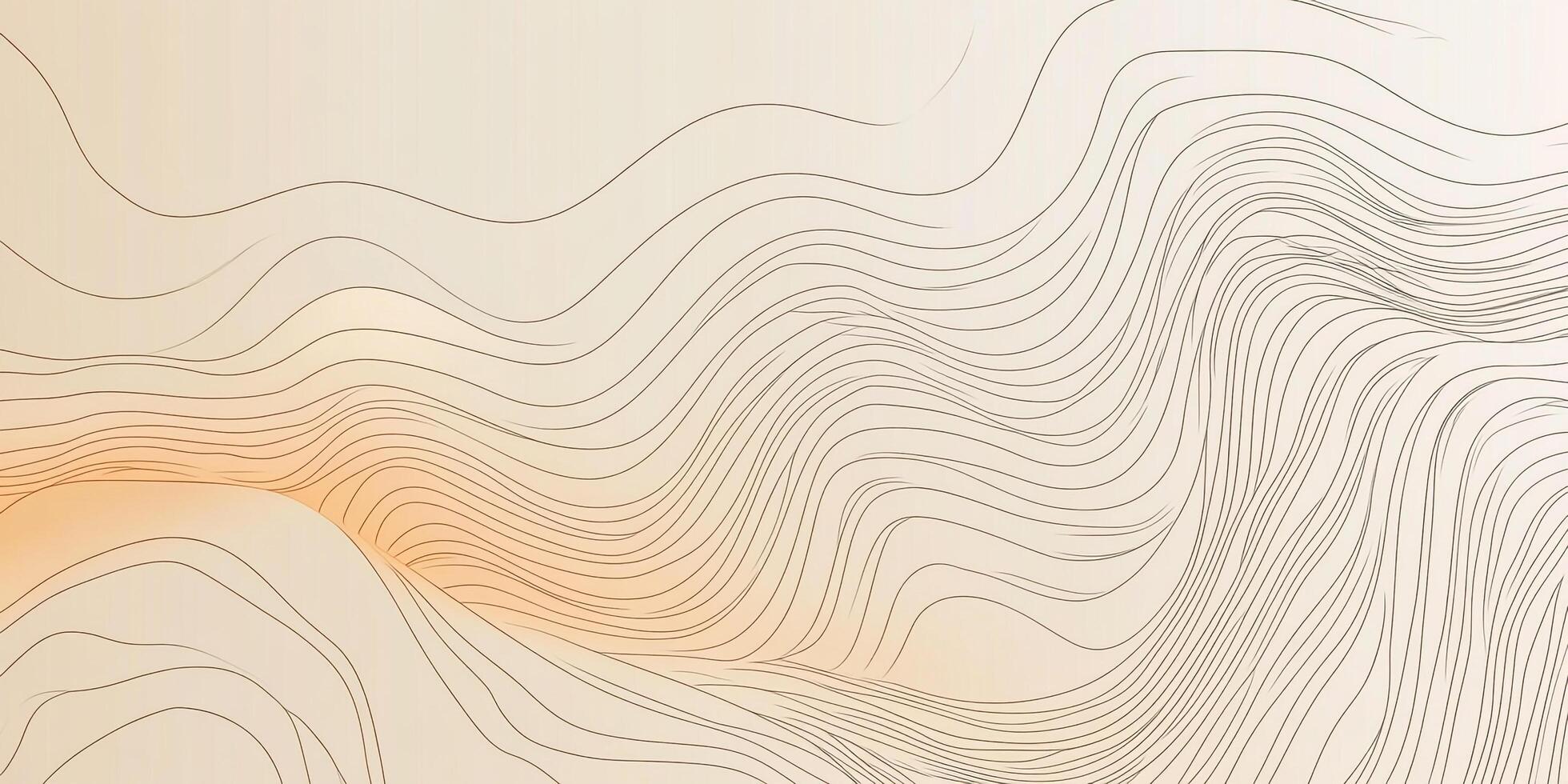 Abstract flowing line art background in earthy tones. Smooth minimalist graphic design with curved lines creating a calming effect. photo