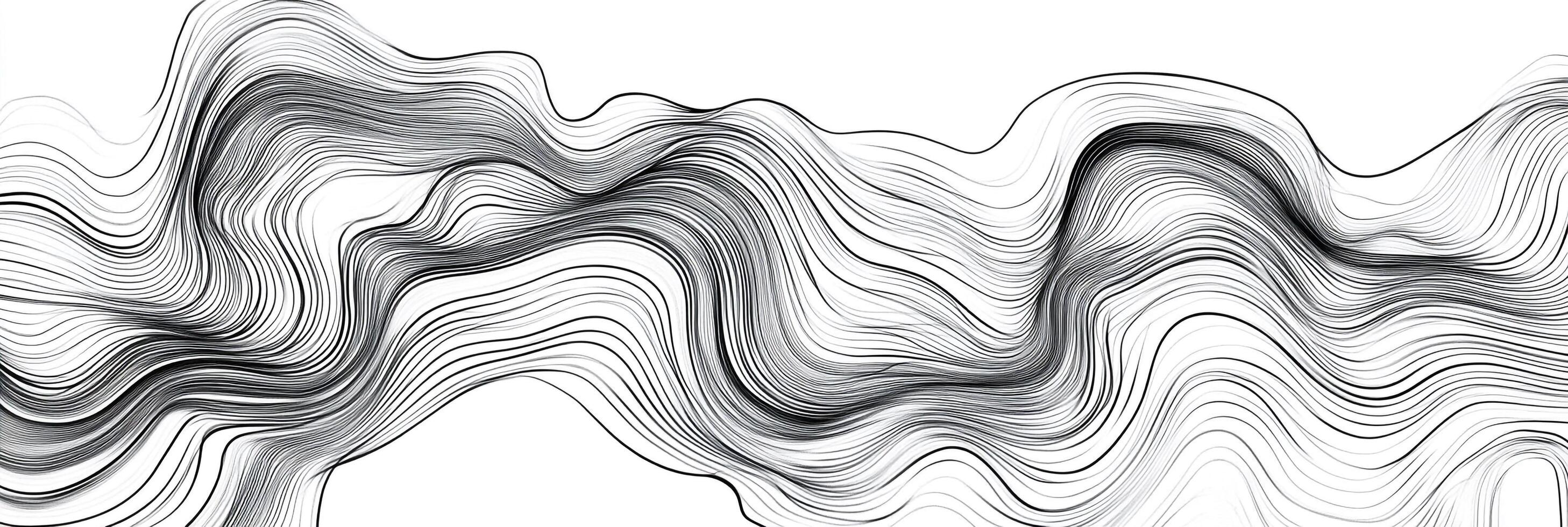 Abstract flowing lines create a dynamic and graceful movement, suggesting fluid and energetic forms in monochrome design. photo