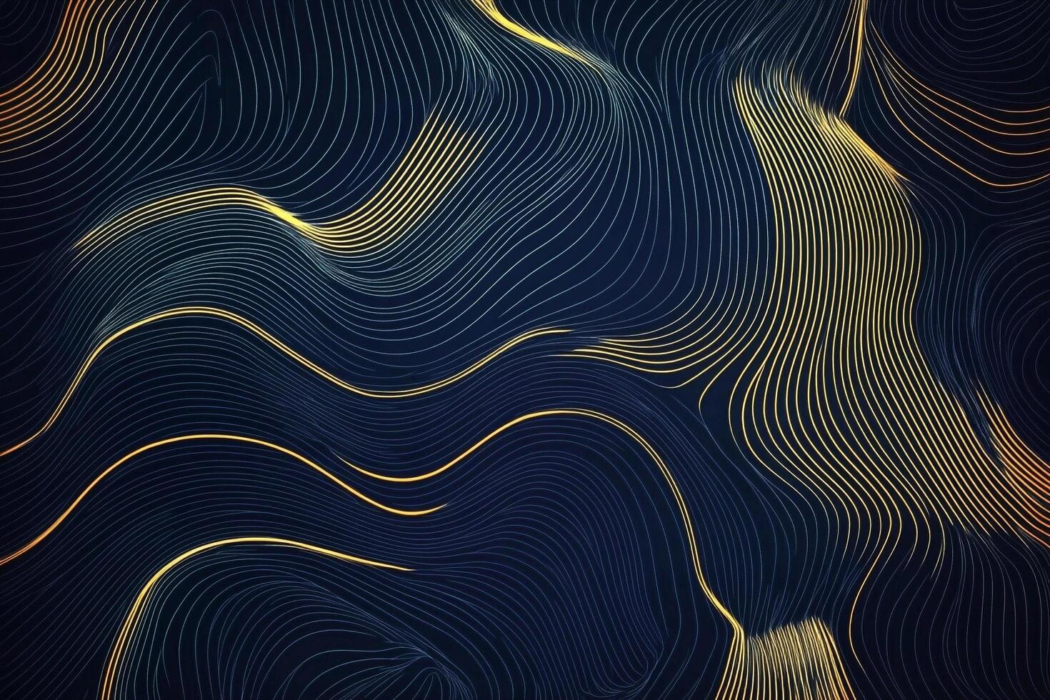 Abstract wavy lines background with golden accents. Dynamic and elegant design for various creative projects. Perfect for modern aesthetic. photo
