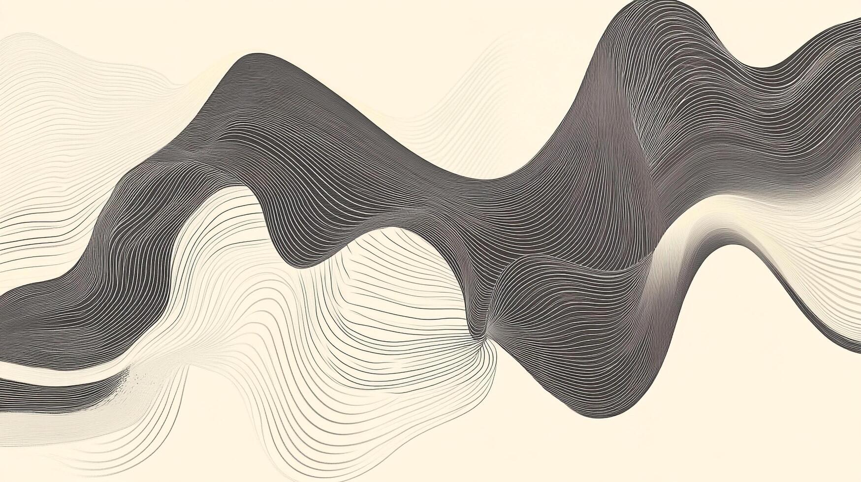 Abstract flowing lines in shades of gray and white create a dynamic, minimalist composition. The subtle gradient adds depth. photo