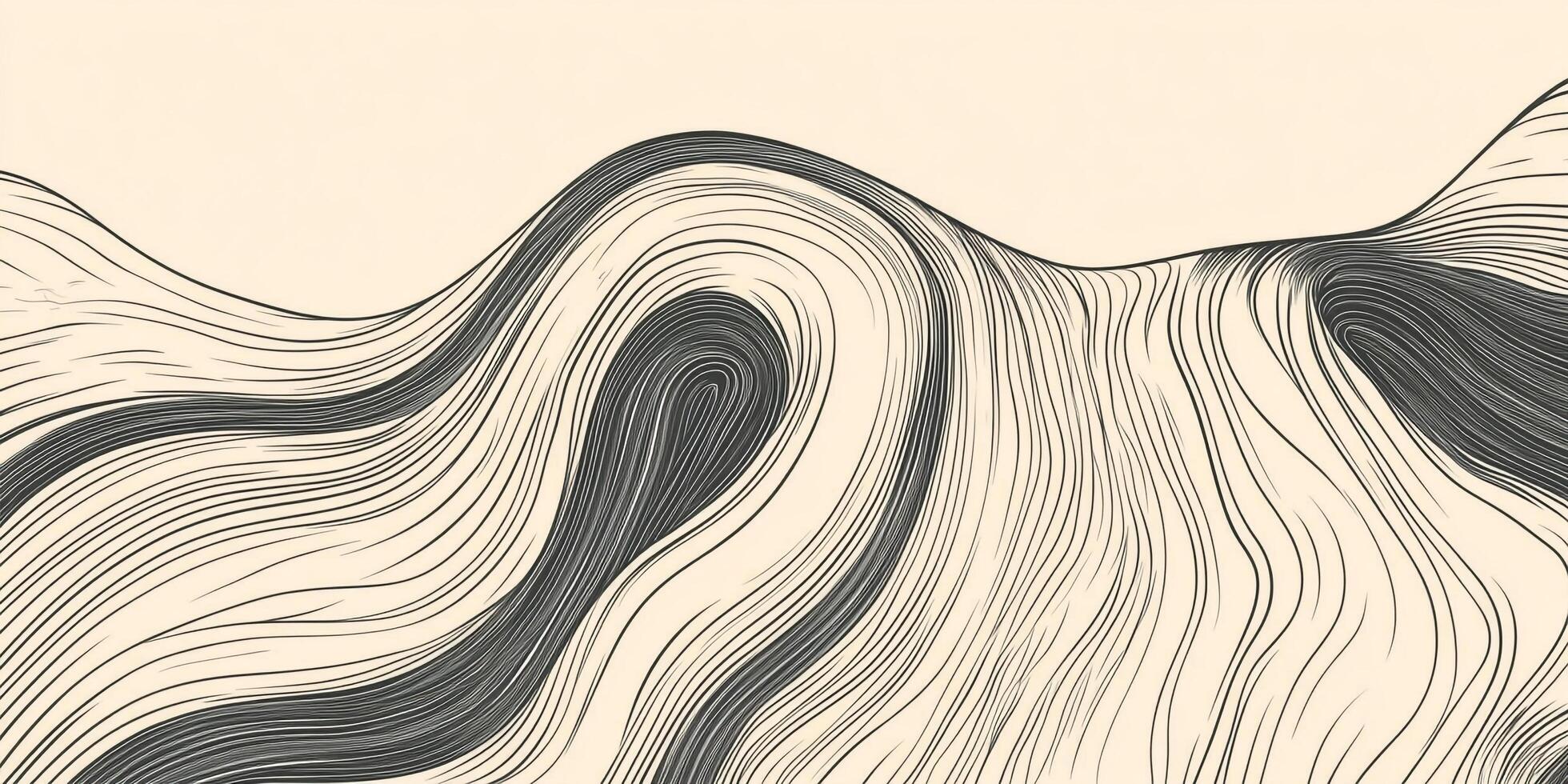 Abstract flowing line art rendering of topography. Wavy, organic, graphic design for backgrounds and decorative design applications. photo