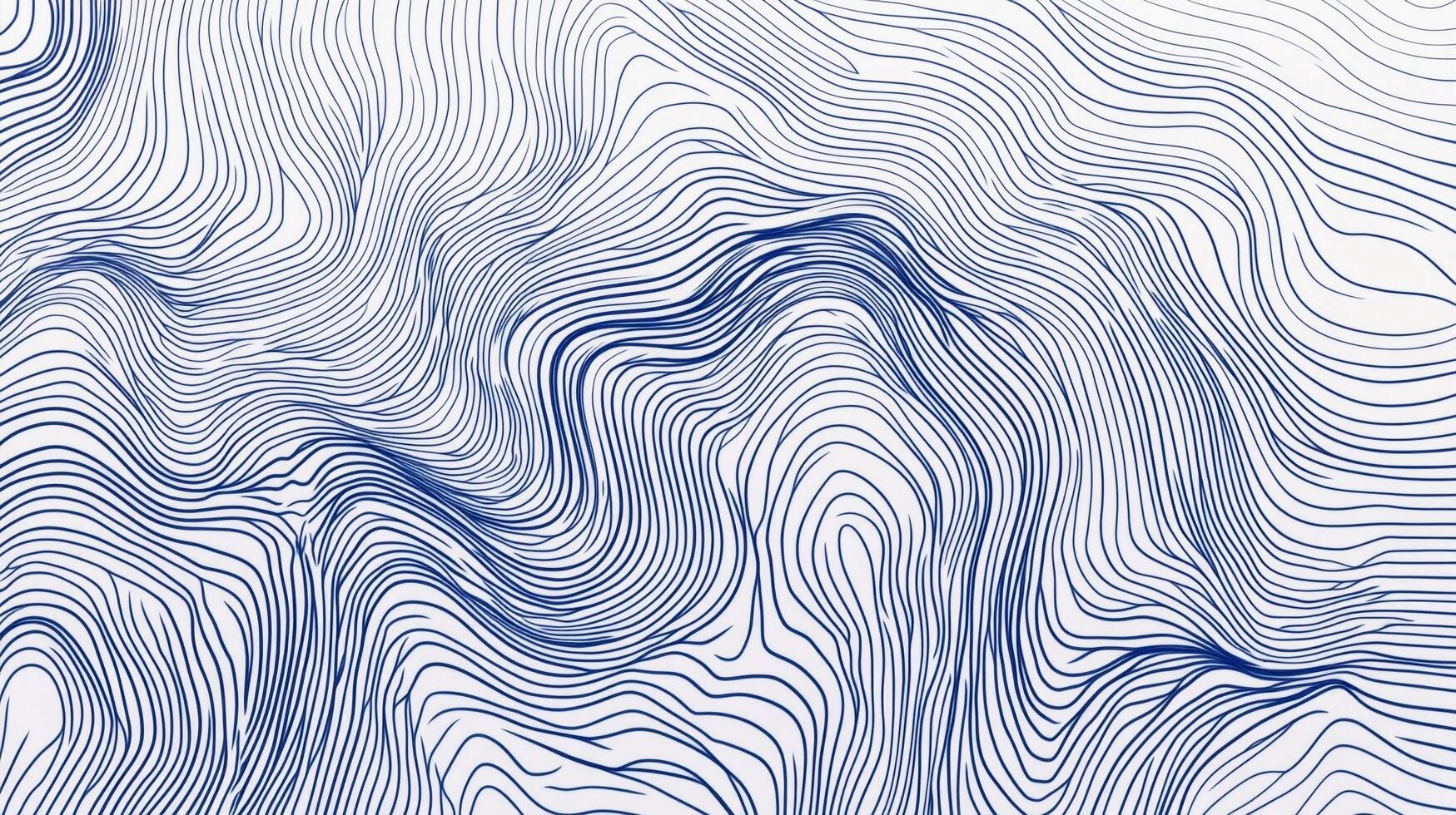 Abstract topographic map illustration with flowing lines and a minimalist modern style in cool blue tones against a white background. photo