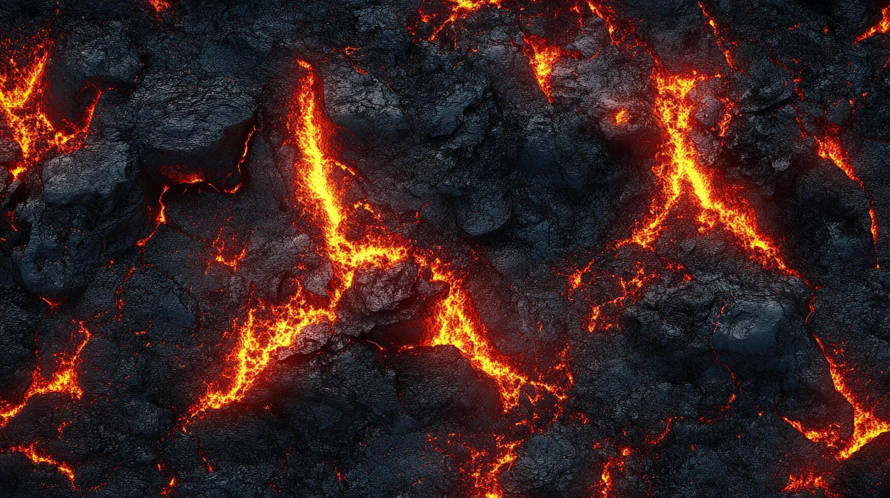 Molten rock and cooled lava create a striking contrast in this dynamic geological spectacle, a testament to Earth's fiery processes. photo