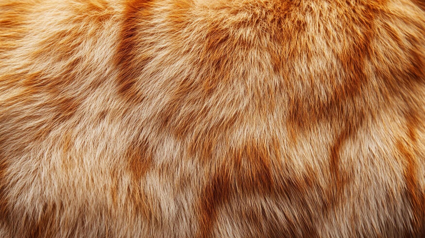 Close-up of orange cat fur, showcasing the texture and pattern of soft, striped animal coat in detail. photo