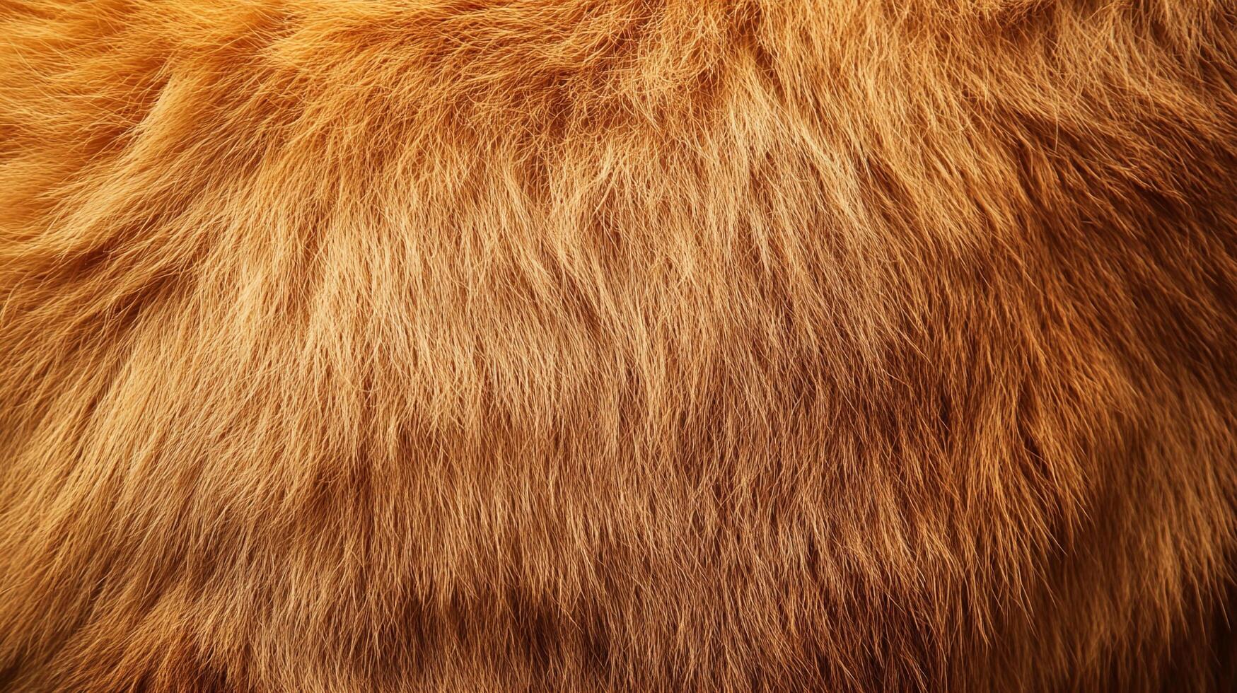 Close-up of long, soft, reddish-brown fur with varied tones, creating a warm and textured surface, ideal for backgrounds and textures. photo