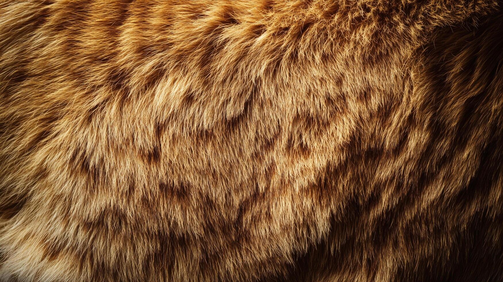 Close-up of soft, golden-brown animal fur, revealing intricate patterns and textures, with gradients from light to darker shades. photo