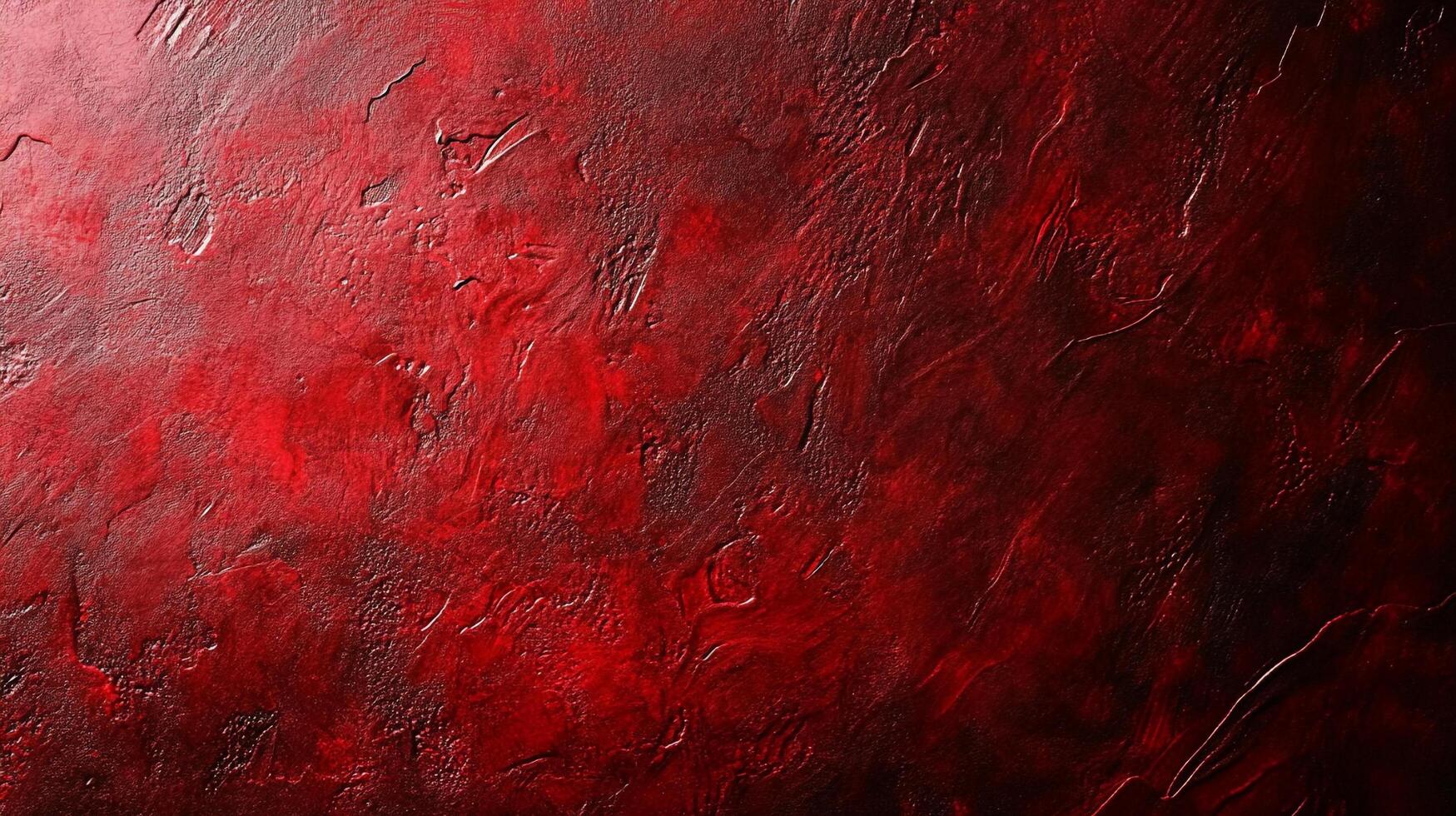 Abstract red background with dark shadows and varied textures, evokes a sense of depth and intensity. Reddish tones and patterns blend. photo