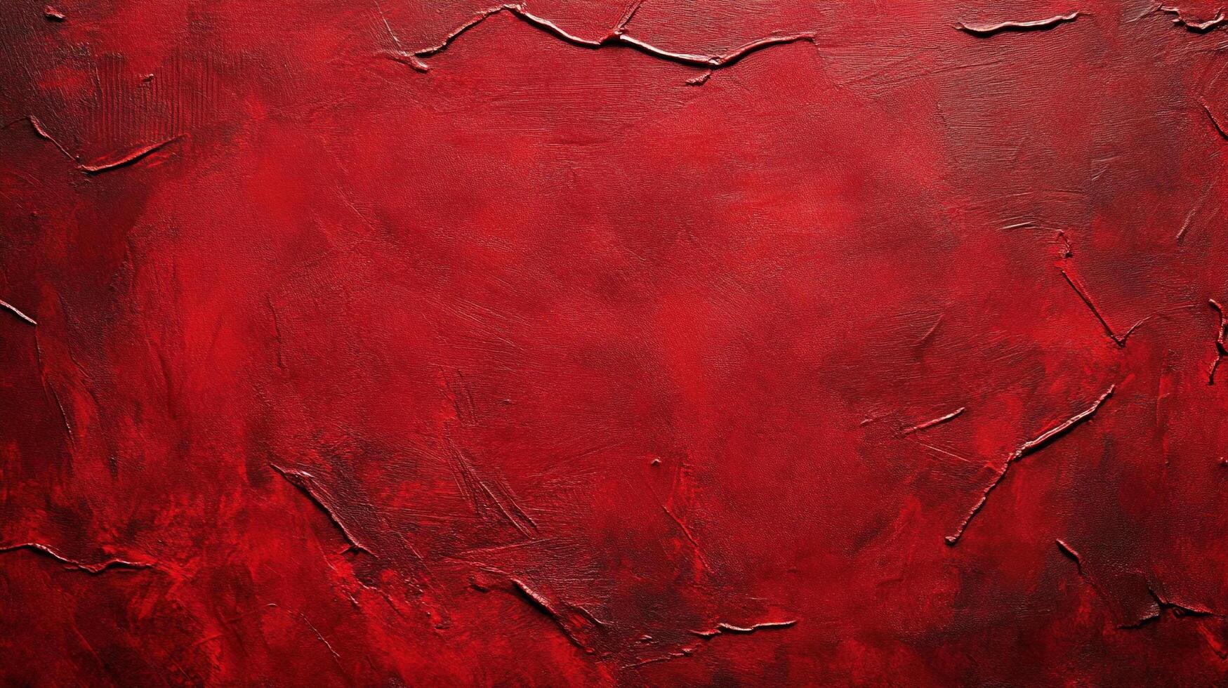 Abstract red painted canvas background with a dark, textured surface and subtle variations in tone. Moody and intriguing texture art. photo