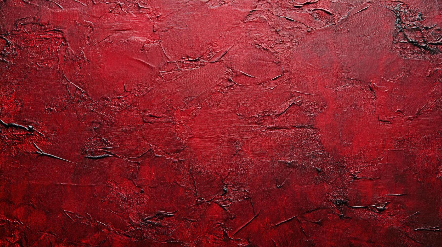 Textured crimson art with visible brushstrokes creates depth and intensity, ideal for adding a passionate touch to any space. photo