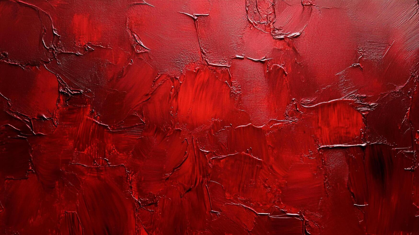 Abstract crimson texture with layered surfaces and deep color. Oil painting with bold strokes evokes passionate energy and intensity. photo