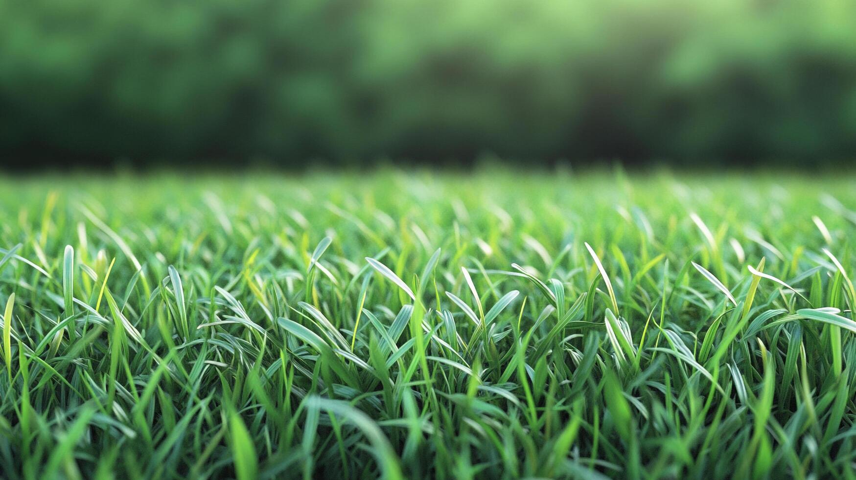 Lush, green grass gently sways, creating a serene and calming view of nature's simple beauty under the soft light of the afternoon. photo