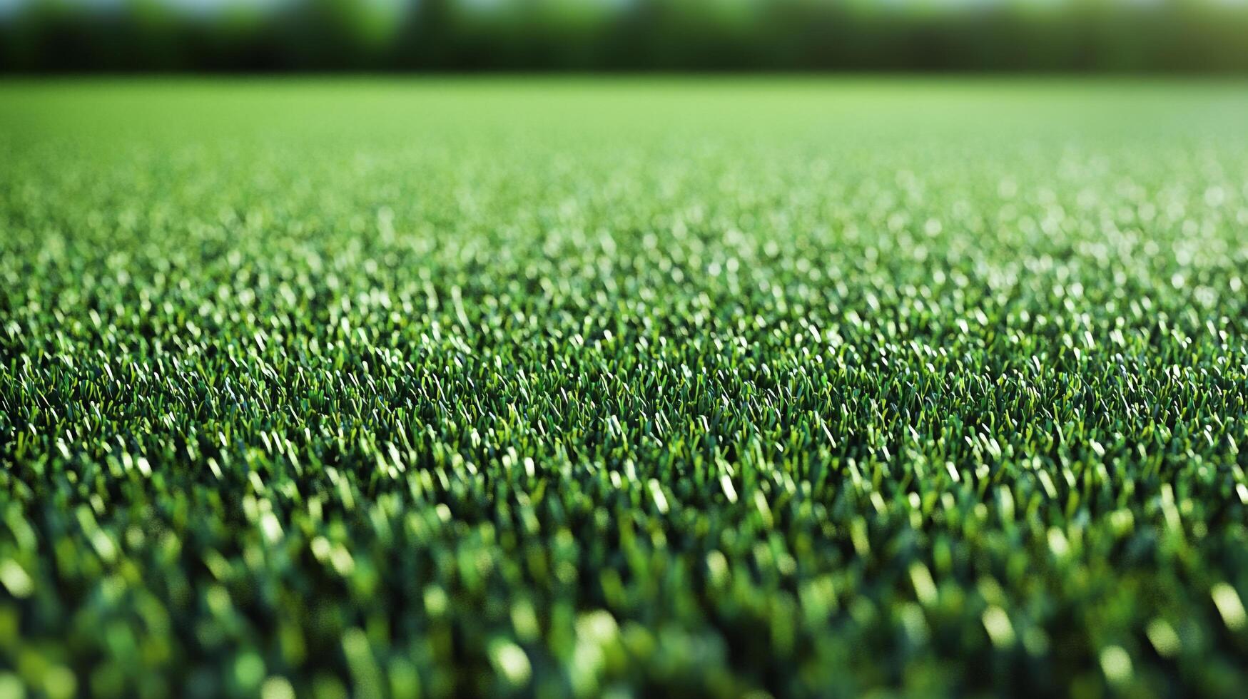Lush, vibrant grass field stretches into the distance, inviting you to experience nature's soft, green carpet under a clear sky. photo