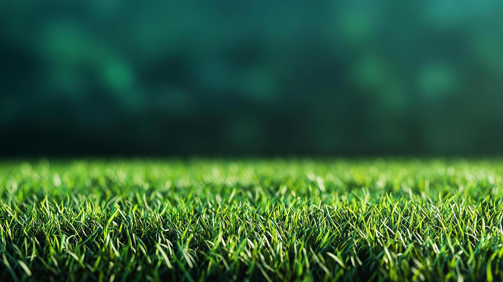 Lush, green grass creates a tranquil and inviting scene, perfect for outdoor activities and relaxation. The blurred background adds depth. photo