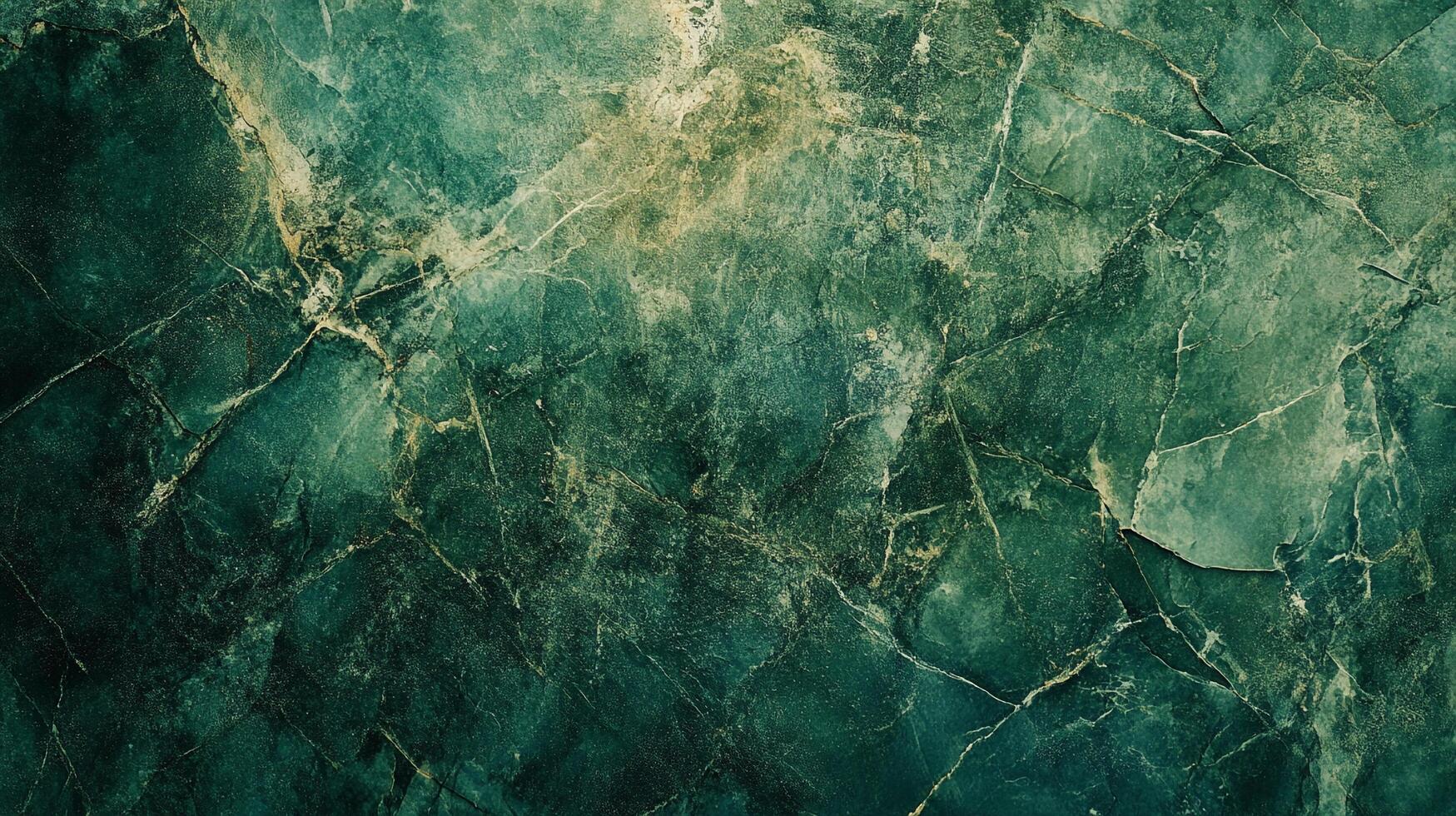 Detailed, close-up image of a green stone surface, showcasing a blend of textures and patterns with visible lines and variations in color. photo