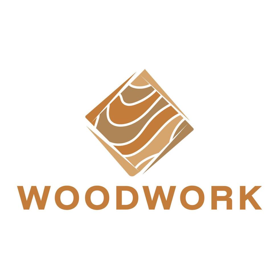 woodwork flat minimalist logo design isolated background vector