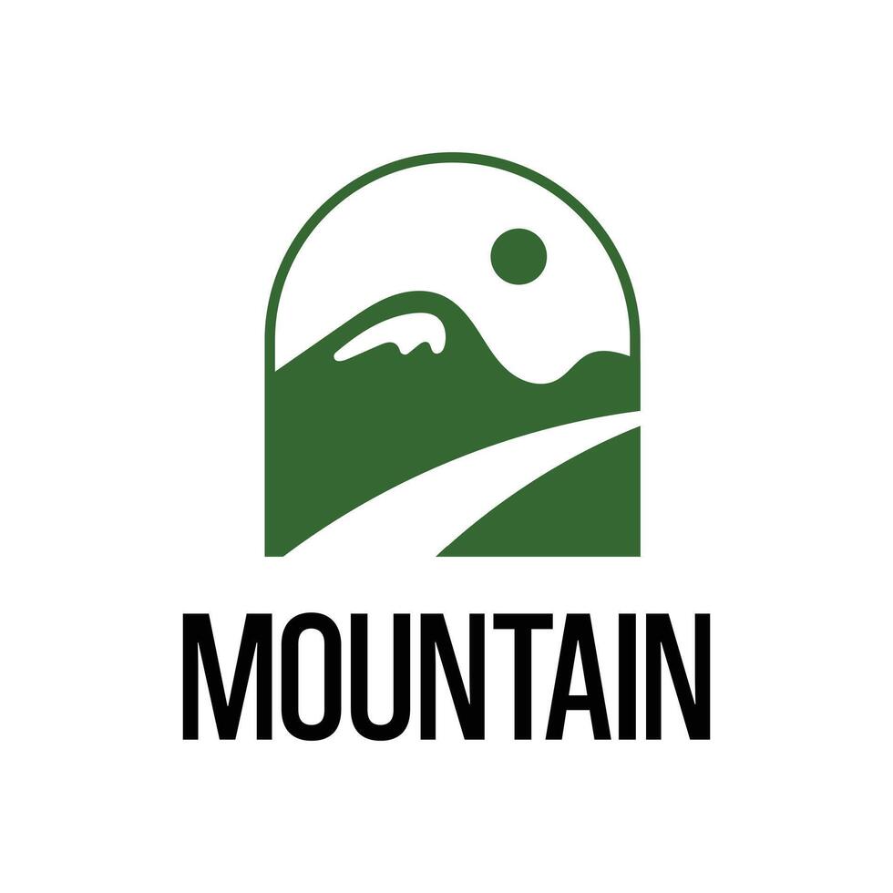 mountain flat minimalist logo design isolated on white background vector
