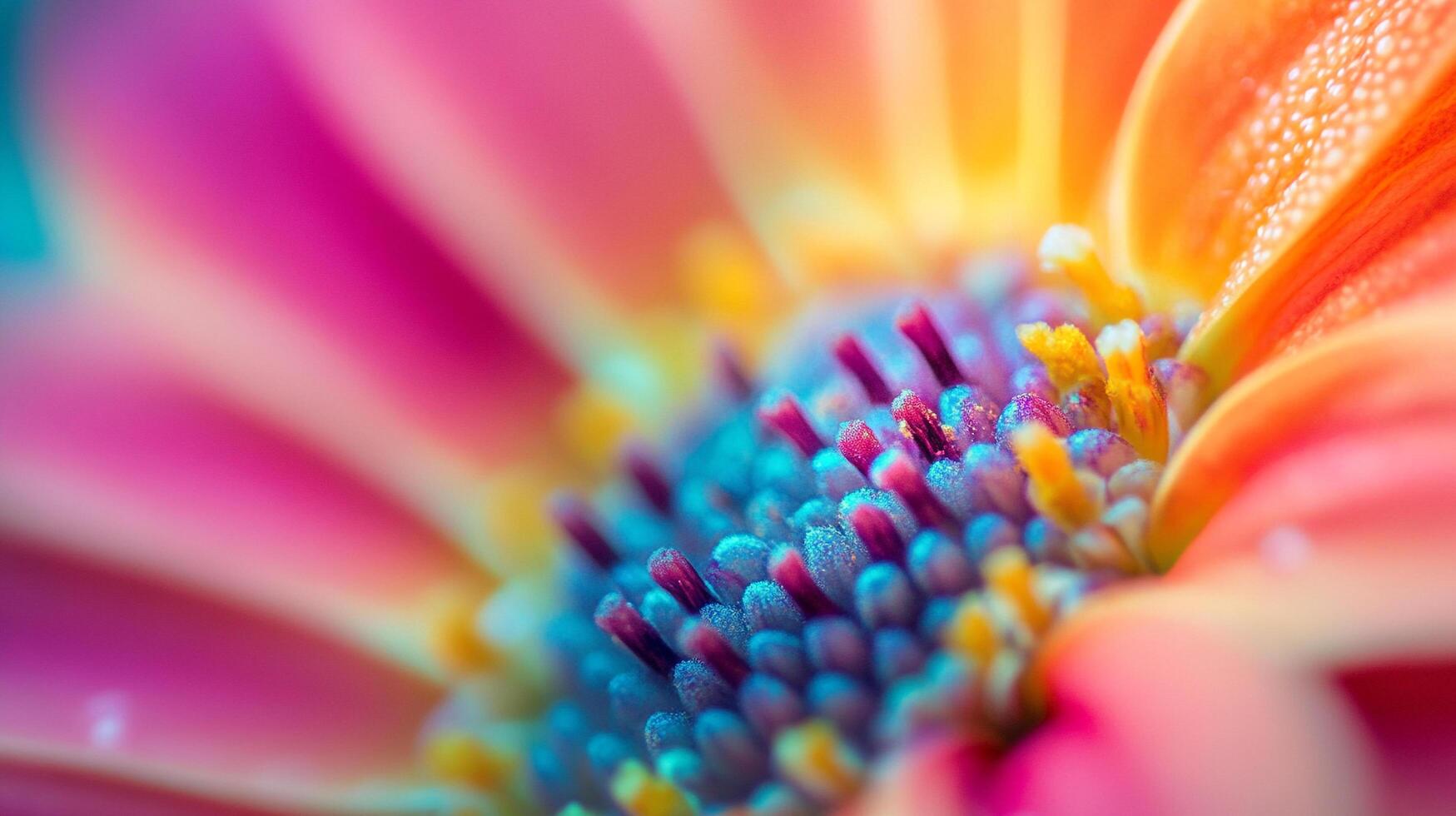 Close-up of a brightly colored flower with intricate textures and vibrant hues, showcasing nature's delicate beauty and stunning details. photo