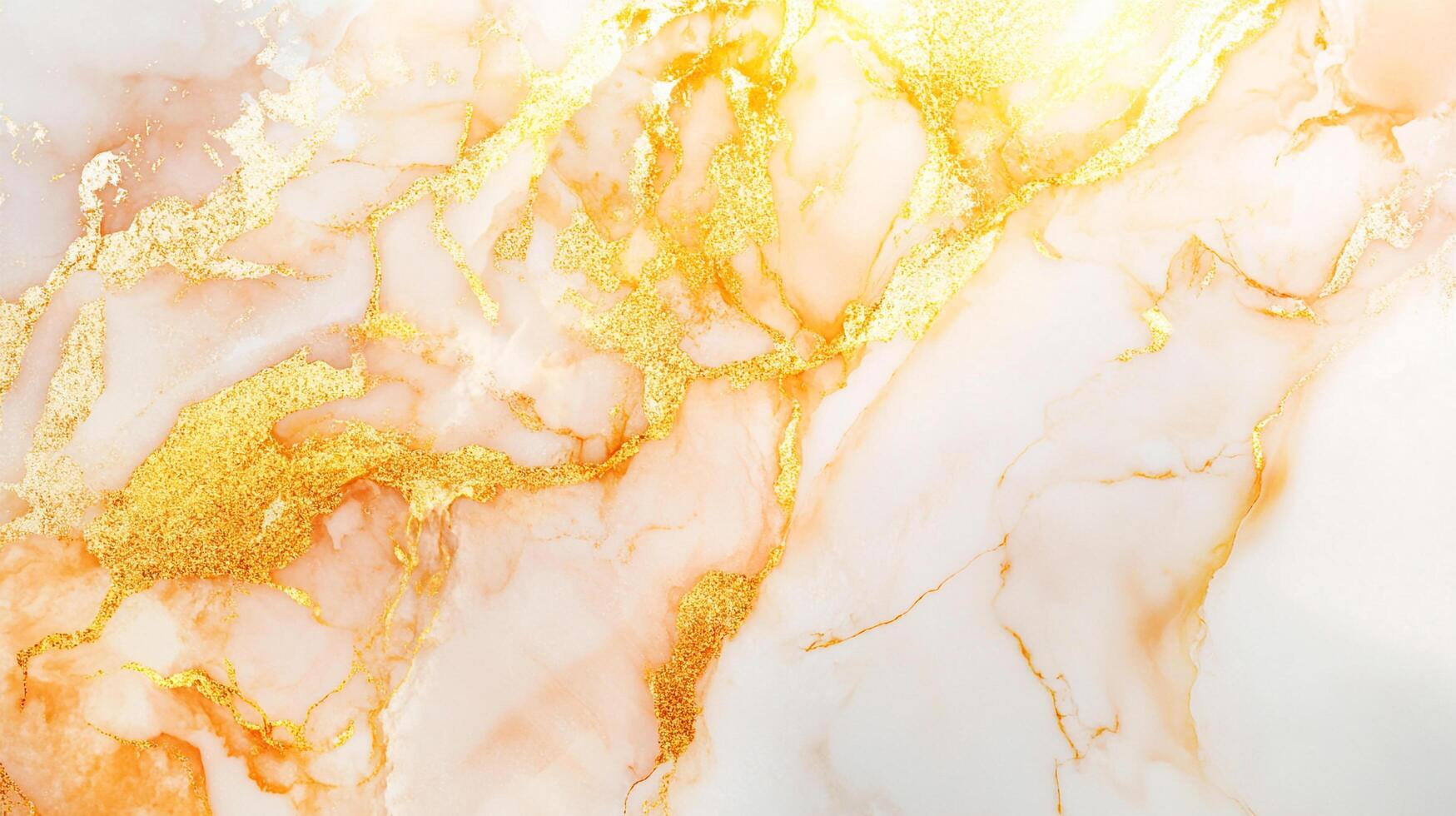 Abstract swirls of delicate peach and shimmering gold intertwine, creating a luxurious and visually appealing modern marble pattern. photo