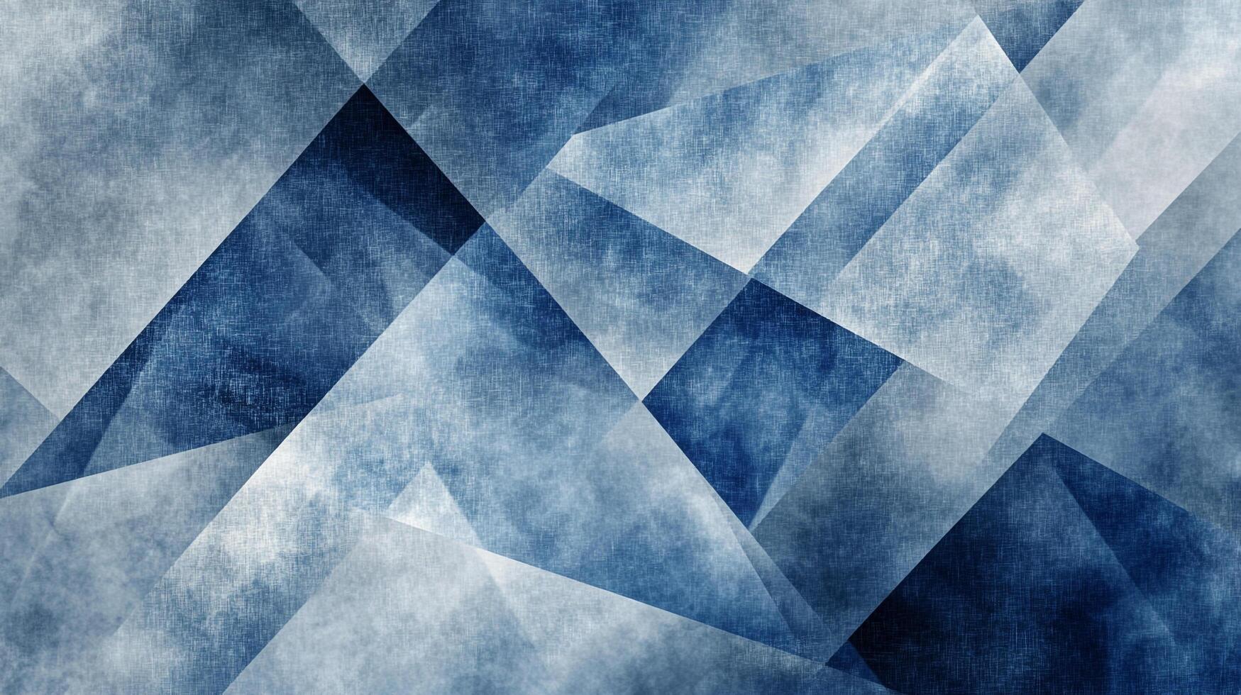 Abstract blue-toned background featuring geometric shapes and a subtle textured appearance, reminiscent of denim or watercolor patterns. photo