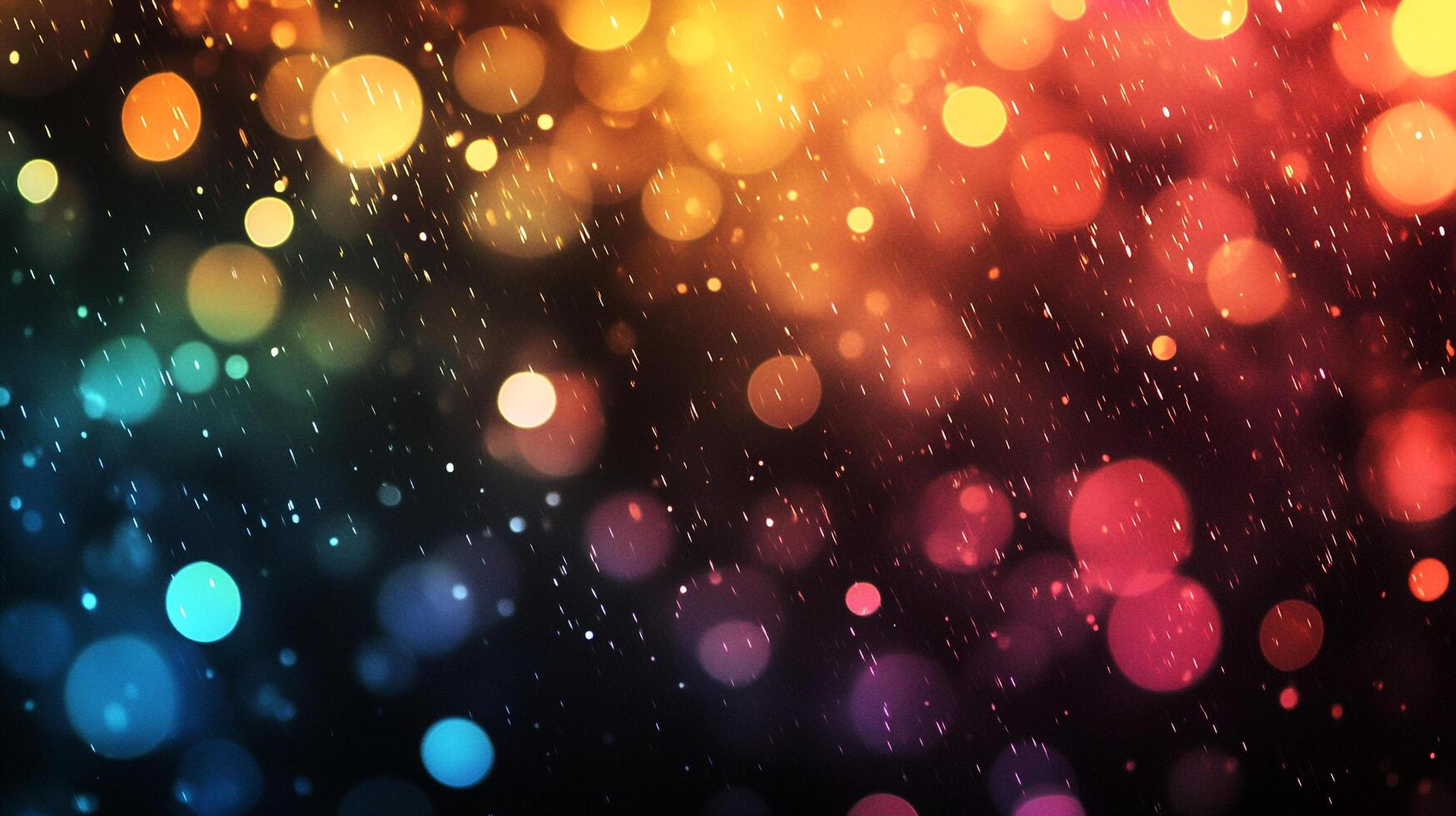 A dazzling display of colorful bokeh lights on a dark background creating an ethereal abstract scene that evokes a sense of celebration. photo