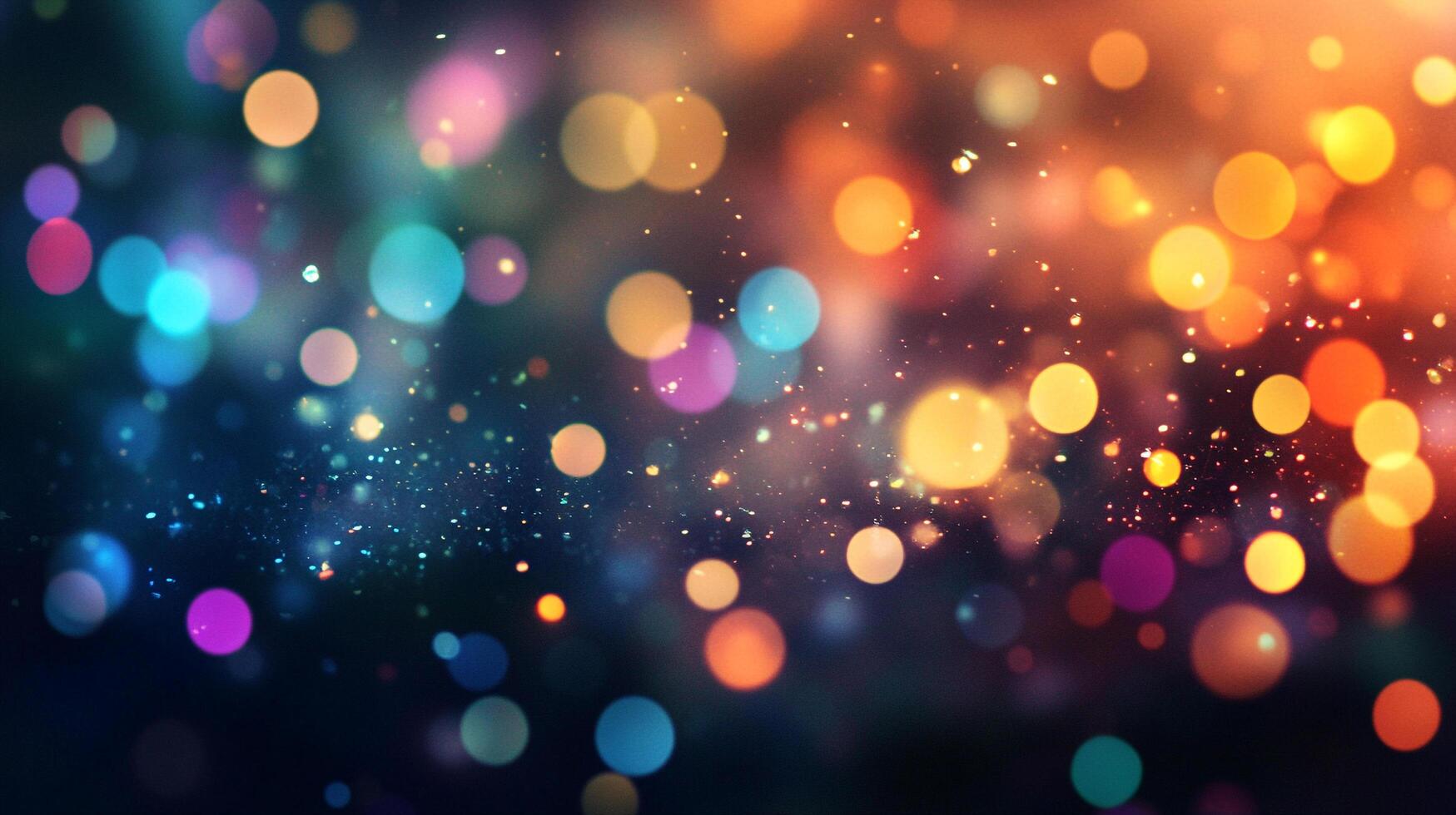 Colorful bokeh lights create a magical and festive abstract background. The bright spots sparkle against the darker backdrop. photo