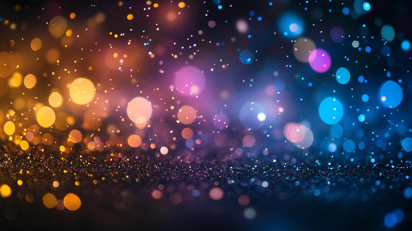Glittering lights cascade across a dark backdrop, creating a magical and festive atmosphere with a gradient of colors. photo