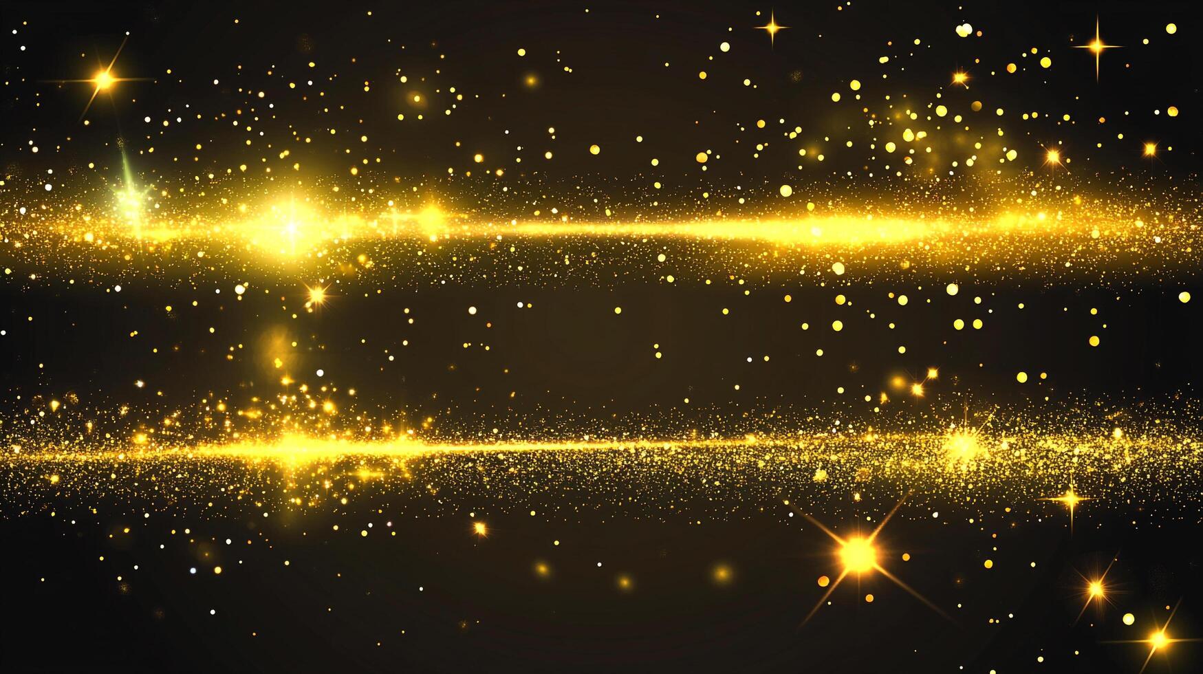 Black background with gold glitter and stars. The stars are scattered all over the background and the glitter is in the middle of the background photo
