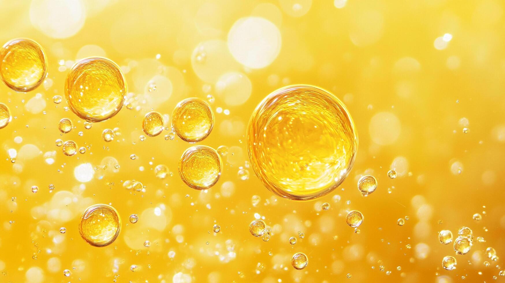 Yellow background with a bunch of small yellow bubbles. The bubbles are scattered all over the background and are of different sizes. Concept of playfulness and lightheartedness photo