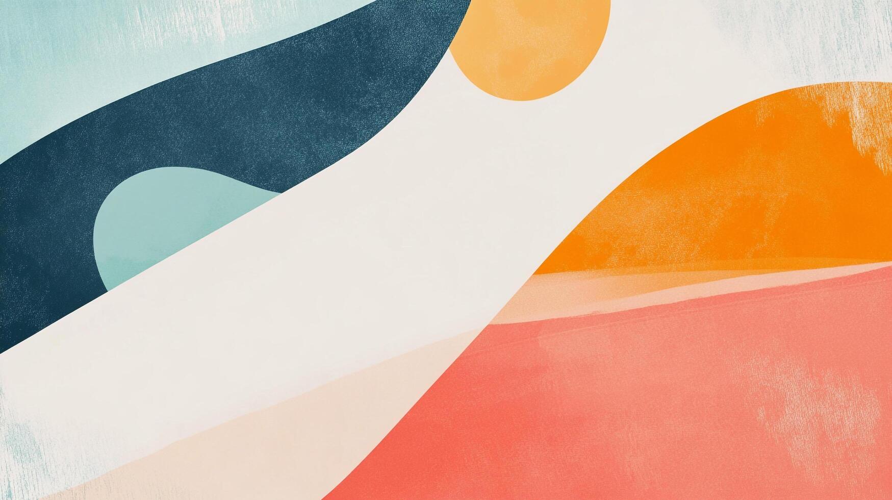 Abstract landscape featuring flowing shapes in earthy tones evoke a sense of serene natural harmony and minimalist beauty. photo