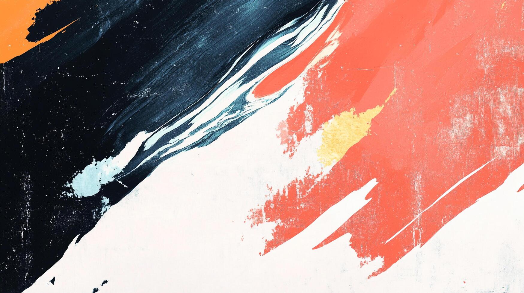Abstract painting with bold strokes of red, black, and white. A modern and artistic composition. A unique design. photo