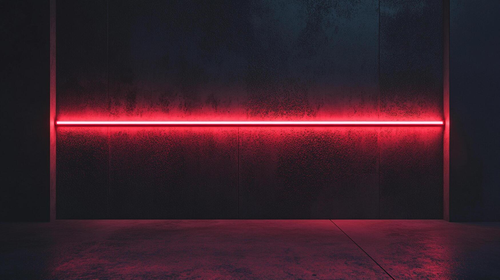 An abstract modern scene with a vibrant red light bar emphasizing the structure's architecture against a dark, textured backdrop. photo