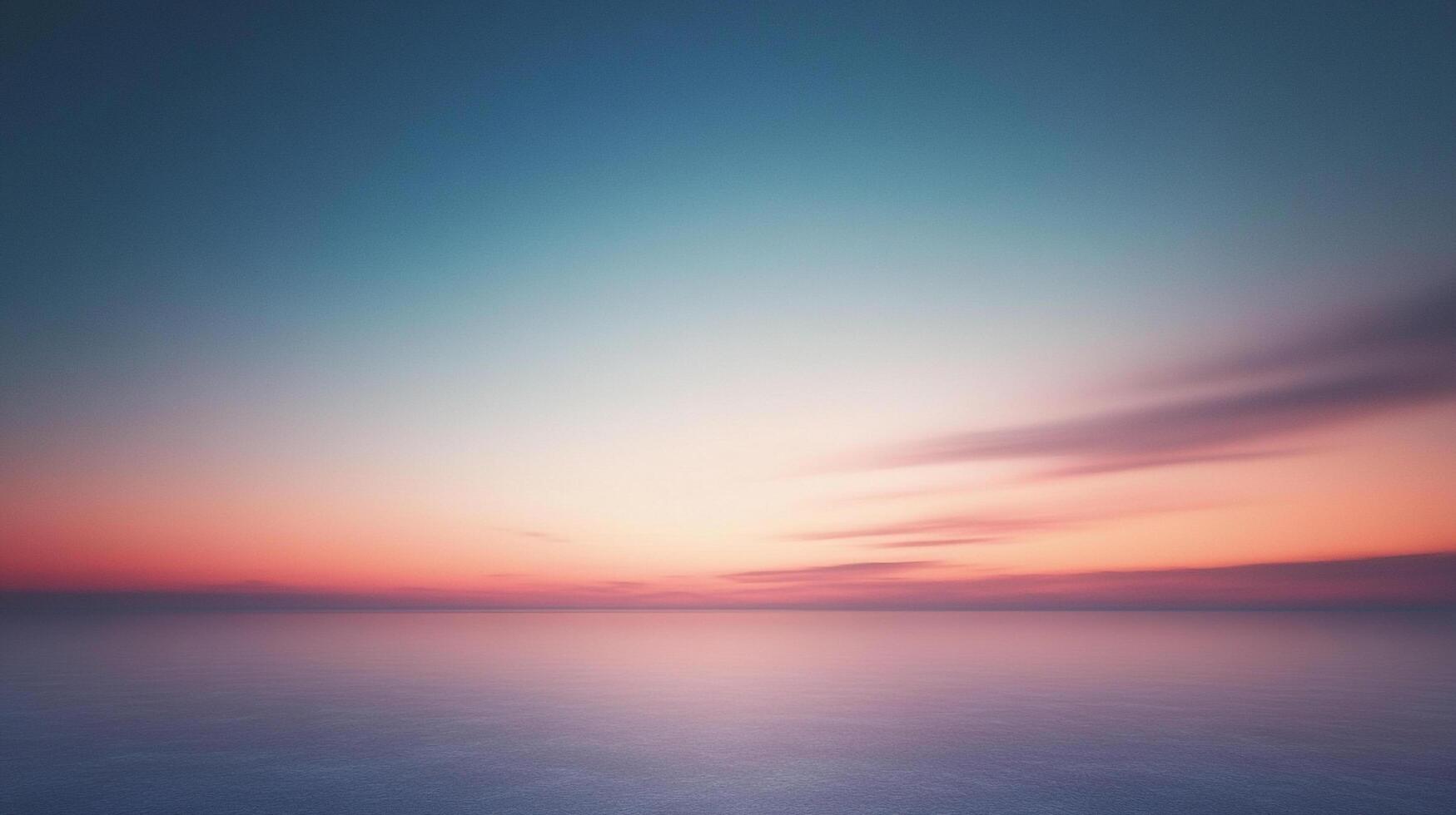 Serene sunset over the water with pastel hues of blue, pink, and orange painting the sky. Peaceful seascape with soft, calming colors. photo