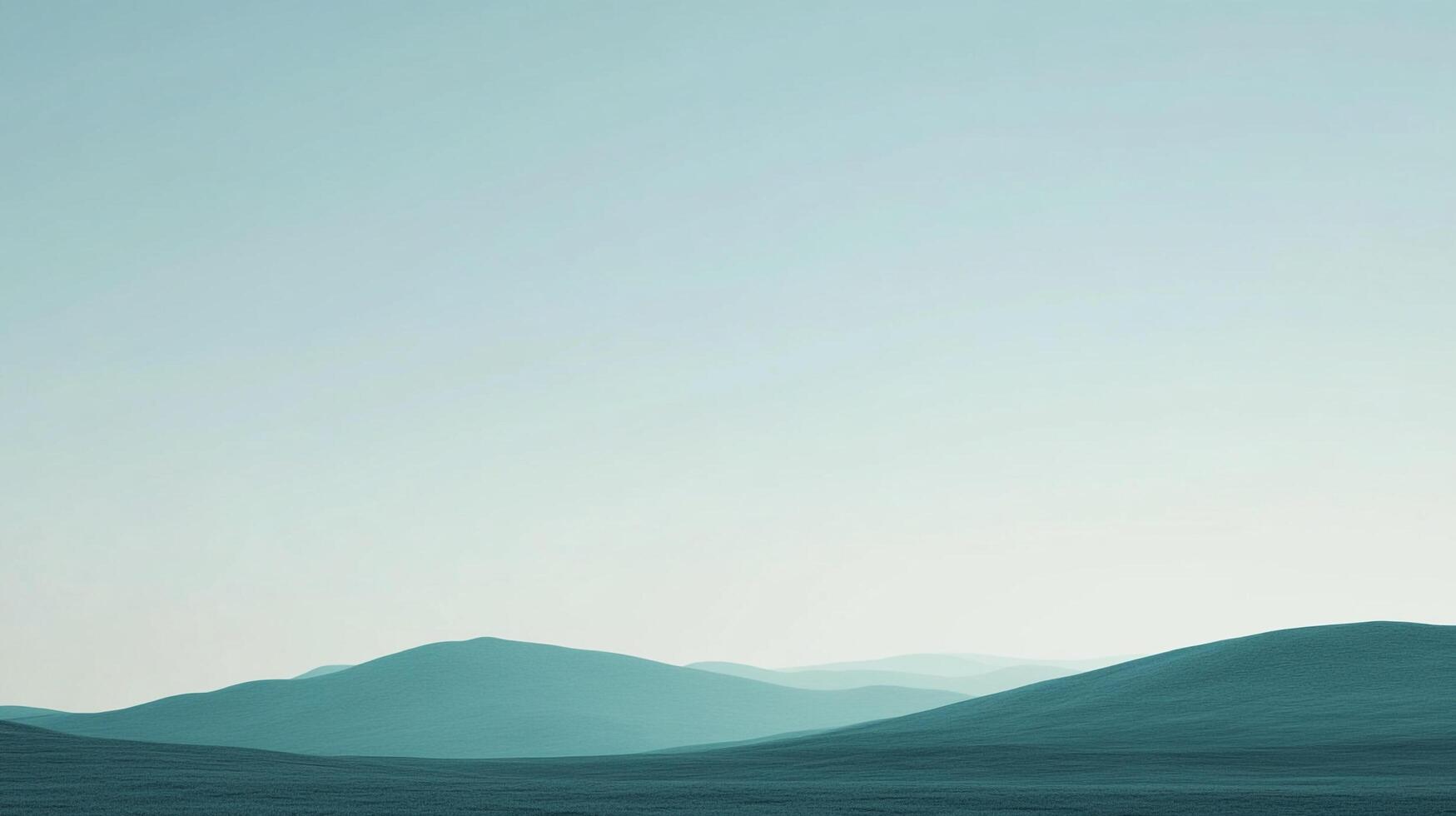 Tranquil landscape showing minimalist blue hills with an almost flat water surface and a calming aesthetic gradient from dark to light. photo