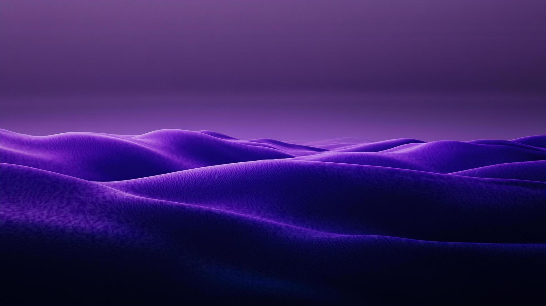 An abstract landscape of rolling hills, rendered in gradients of deep purple, evokes a sense of serenity and dreamlike beauty. photo