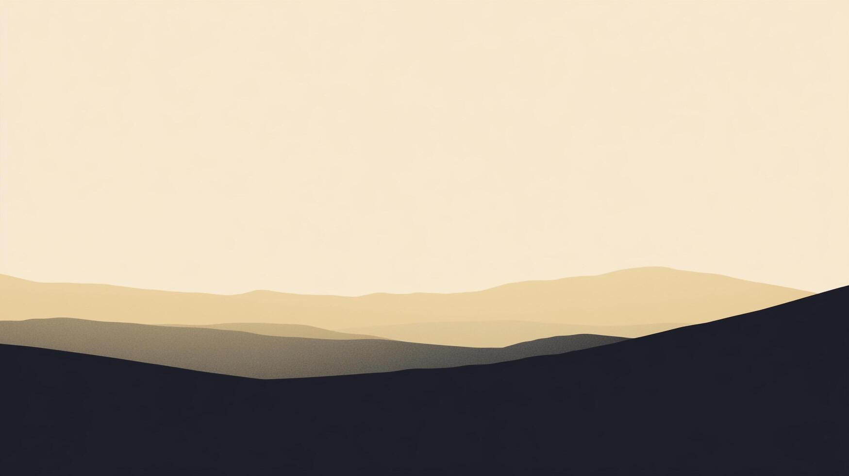 Layered mountain landscape with a minimalist, serene feel. The muted palette evokes a sense of calm and peaceful solitude. photo