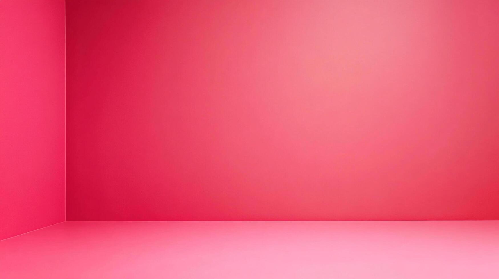 A saturated, pink-toned room with corner detail. The smooth transition of gradient adds depth and visual interest to the minimalist space. photo