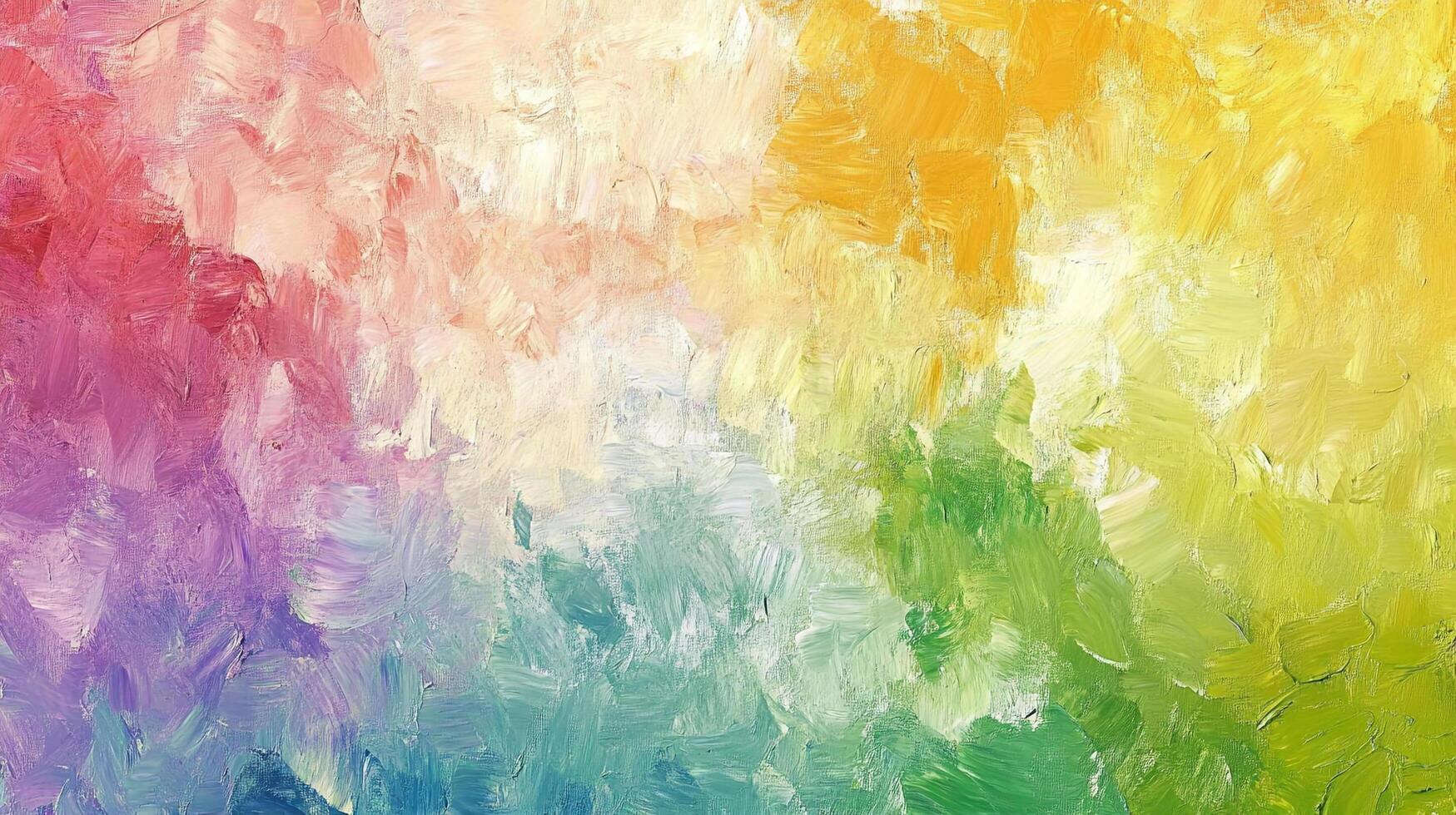 Abstract painting with vibrant hues of purple, yellow, and green blending together with visible brush strokes. Expressive artistic creation. photo