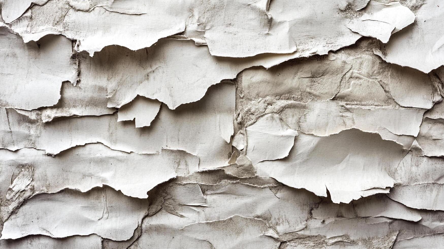 Abstract wall with peeling paint, creating a textured surface. Neutral color palette adds an element of minimalist style. photo