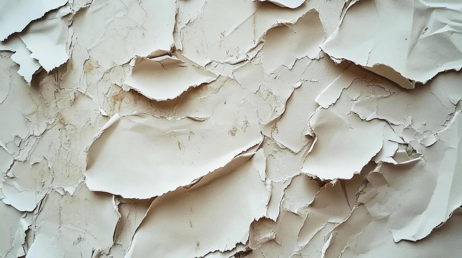 Close-up of aged wall paint with peeling, textured layers. A study of deterioration, revealing textures and a history of time. photo