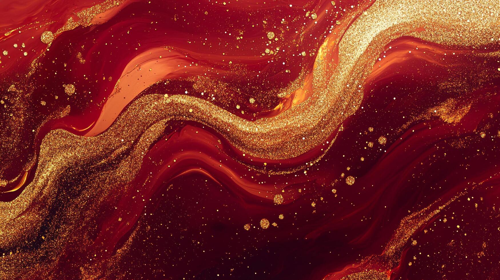 Luxurious swirls of red and gold paint create a mesmerizing, opulent pattern. Elegant abstract design with texture and visual interest. photo