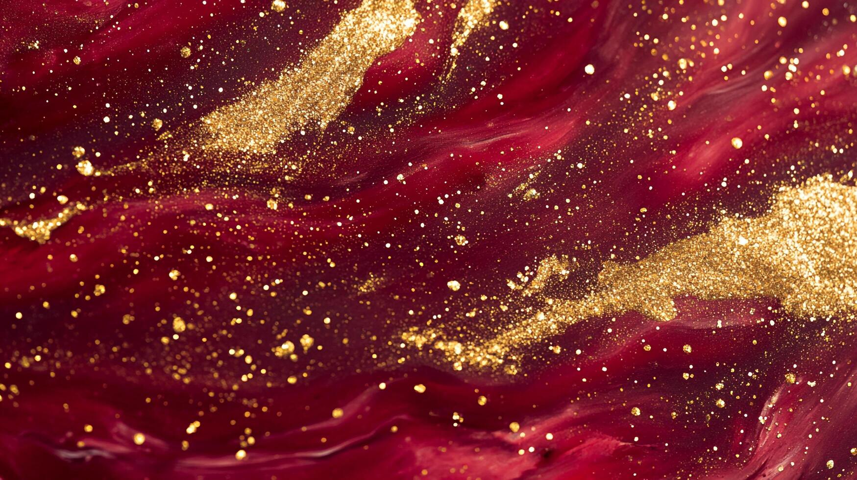 Abstract red and gold background with shimmering particles, creating a luxurious and festive atmosphere. Ideal for elegant designs. photo
