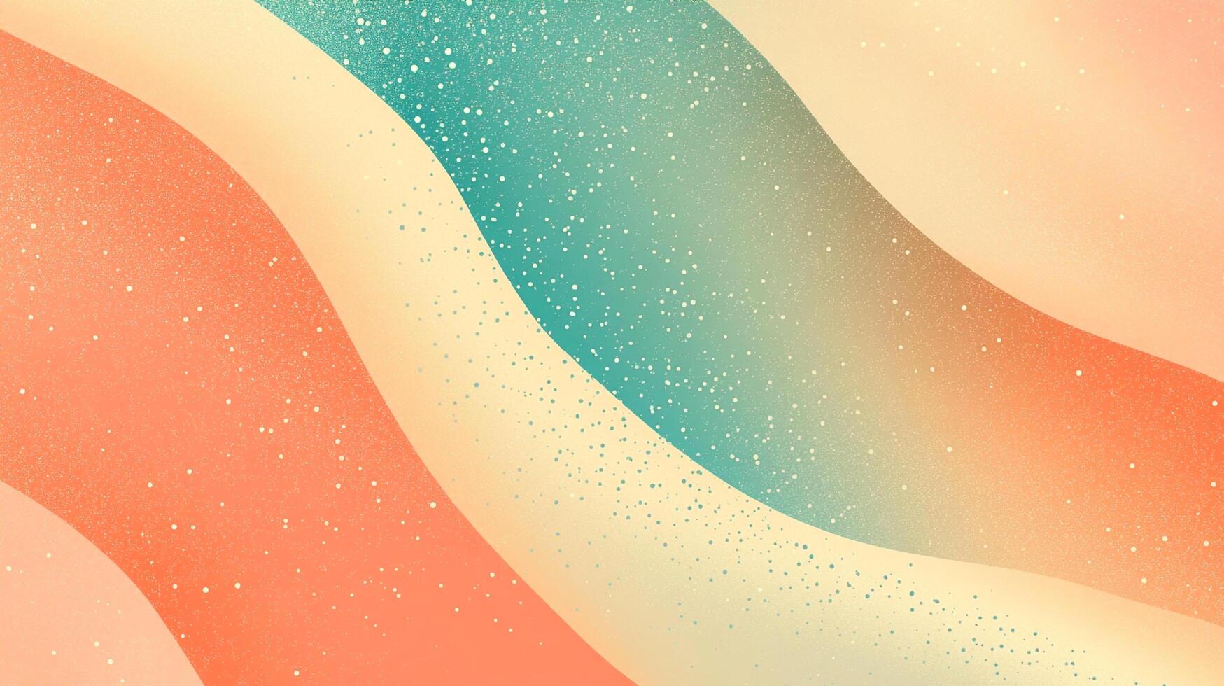 Abstract waves in pastel colors, salmon pink to light cream and a touch of turquoise, scattered with delicate specks of white. photo