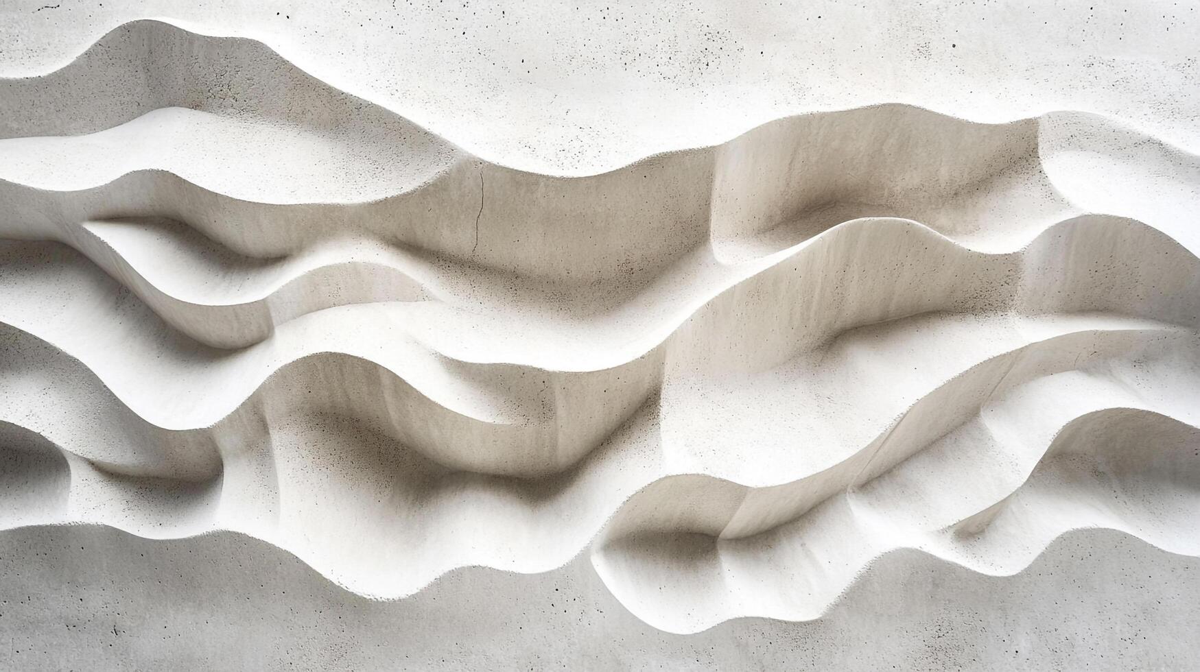 Abstract waves flow smoothly in a rhythmic dance of shadows, embodying serene movement and natural beauty in textured white. photo