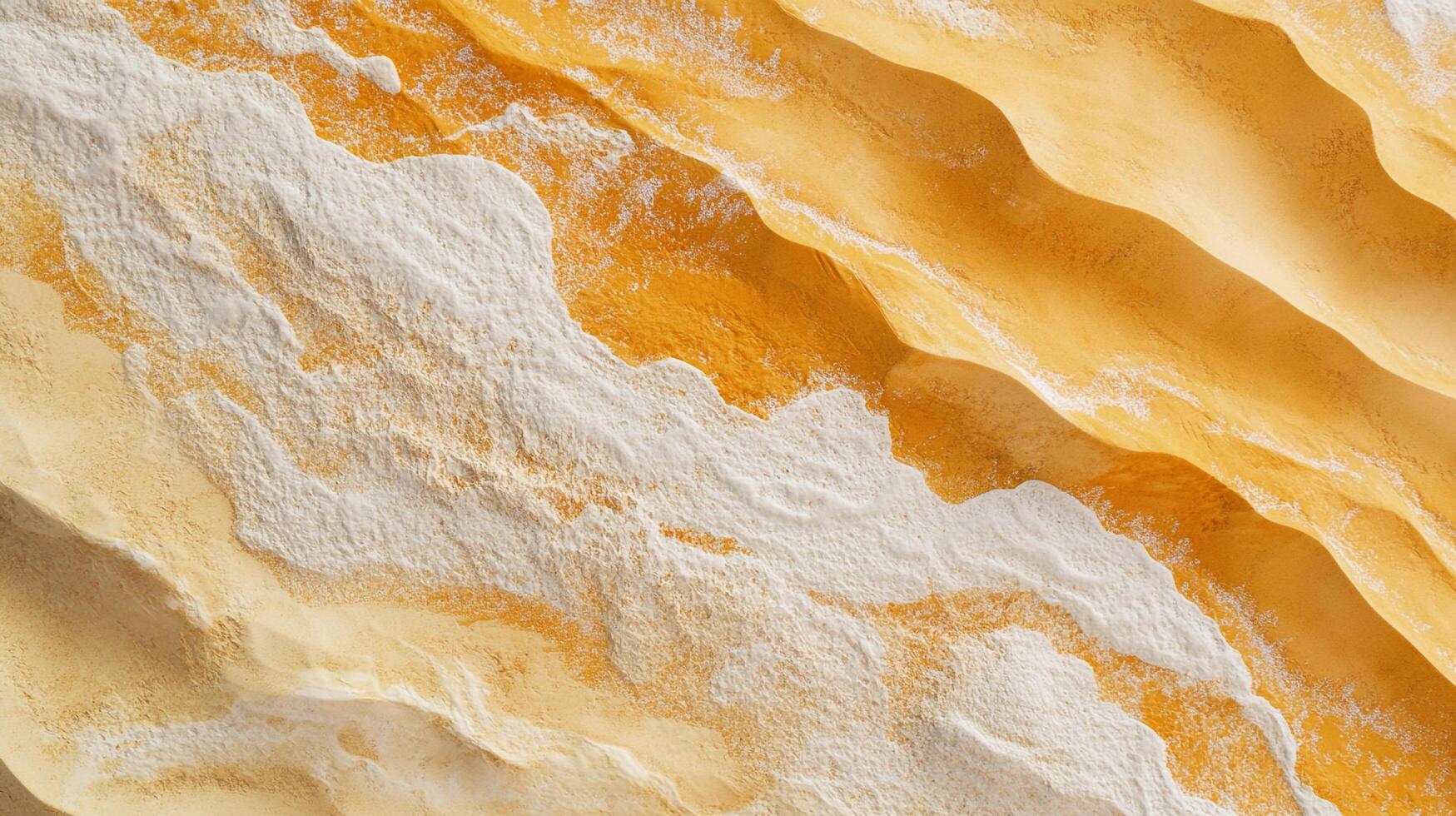 Abstract waves of orange and white create a captivating textured landscape. The colors blend smoothly, forming organic patterns. photo