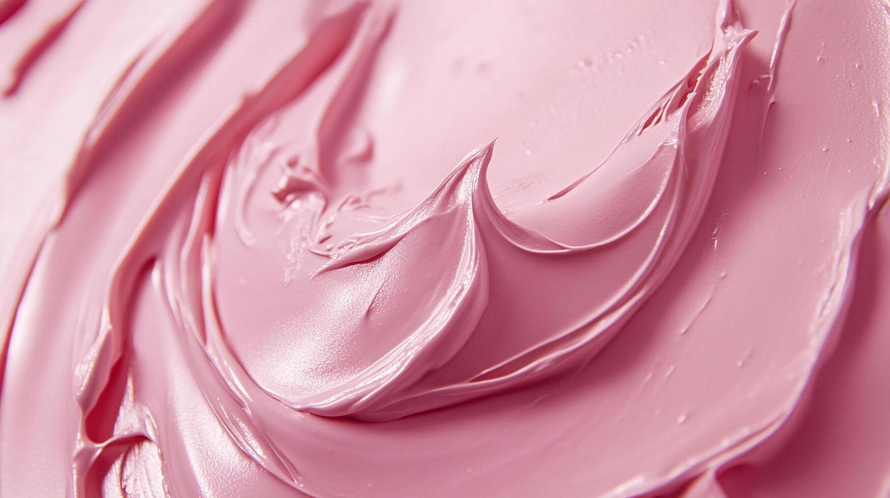 Close-up of a swirl of creamy, light pink substance, possibly icing or a similar material, smooth texture and soft color palette. photo