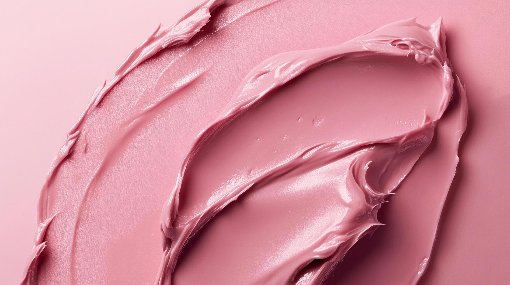 Texture of pink makeup. Abstract design pattern of smeared cream, lotion, or cosmetic for beauty and fashion concepts. photo