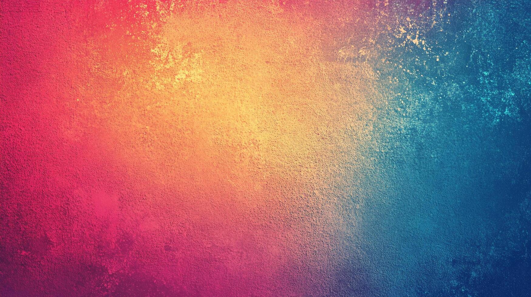 Textured vibrant gradient with blended hues of pink, orange, yellow, and blue creating a dynamic colorful effect on a grainy surface. photo
