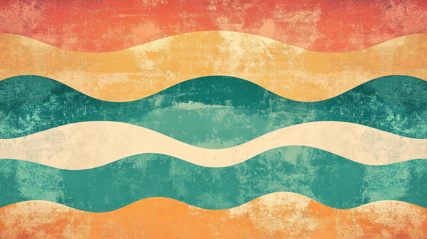 Retro wave pattern with vibrant, warm hues and textured surface design for background, wallpaper, or decorative purposes. photo